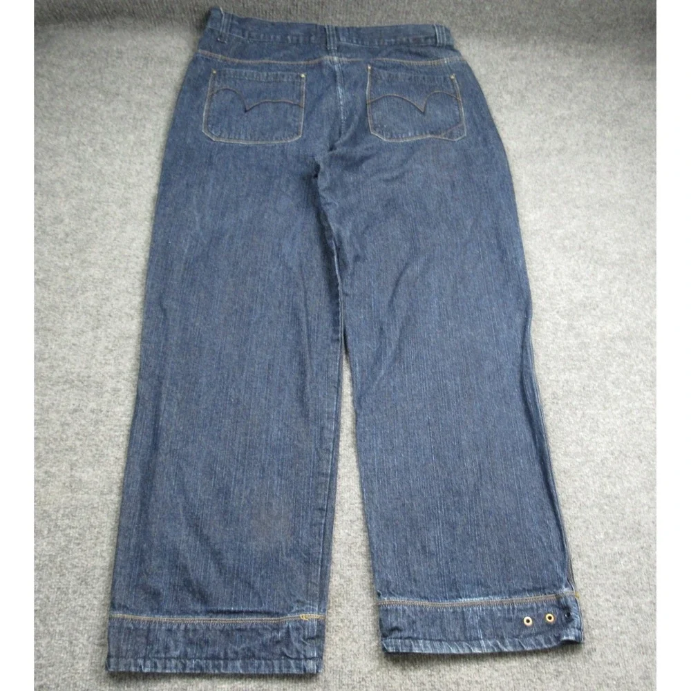 Vintage Dtek Jeans ‎ Mens 40x32 Y2K Straight Leg Baggy Relaxed Grunge Grommets